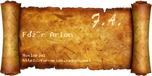 Für Arion névjegykártya